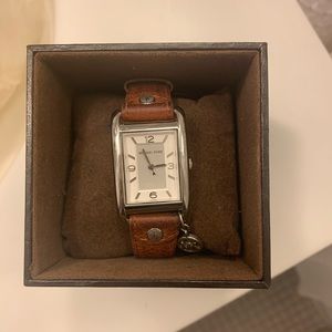 Michael Kors Charm Brown Leather Strap Watch
